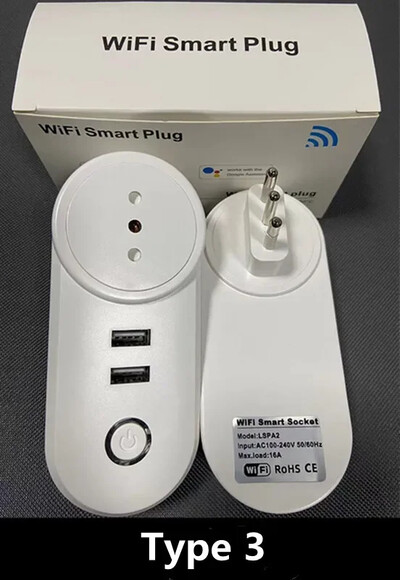 16A Čīle Itālija Viedā Wifi barošanas spraudnis Viedā Wifi bezvadu kontaktligzda Darbojas ar Alexa Google mājas palīgu Tuya SmartLife APP