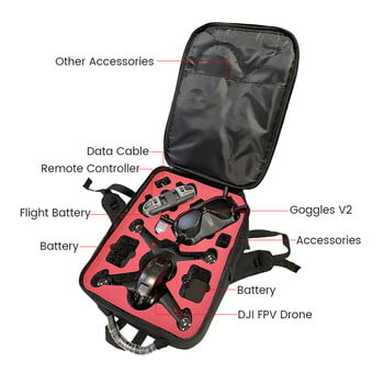 Για FPV Backpack Shoulder Bag Carrying Case Φορητή αδιάβροχη θήκη για DJI FPV Bag Drone Backpack Combo Drone DJI Goggles Tool