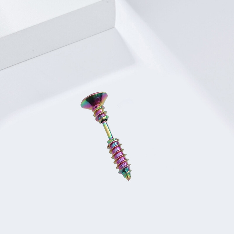 Naušnice s vijcima od čelika za cijelo tijelo, prekogranična vruća prodaja, jednostavna i personalizirana muška i ženska kopča za ušnu kost, naušnice s čeličnom kopčom od titana, nakit