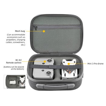 Για DJI Mini 3 Pro Storage Bag θήκη μεταφοράς Τηλεχειριστήριο Battery Drone Body Τσάντα για DJI Mini 3 Pro αξεσουάρ Γκρι