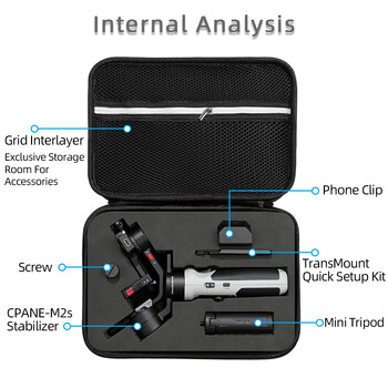Θήκη μεταφοράς για τσάντα αποθήκευσης ZhiYun M2s Προστατευτική τσάντα χειρός Στήριγμα υψηλής χωρητικότητας Εύκολο στη μεταφορά Αποτροπή σύγκρουσης