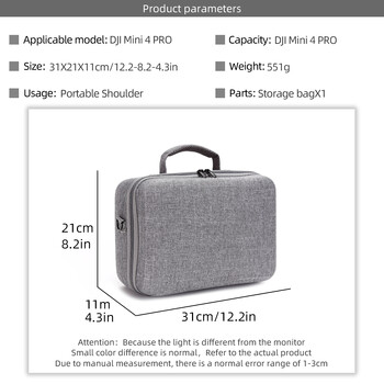 για DJI Mini 4 Τσάντα ώμου Τσάντα Μαύρη και Γκρι τσάντα αποθήκευσης RC 2/RC N2 Βαλίτσα ταξιδιού Hard Shell για DJI Mini 4 Pro Drone