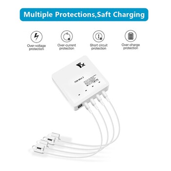 Φορτιστής μπαταρίας 6 σε 1 για DJI mini 4k Mini 2/SE Drone Battery Charging Hub Γρήγορος έξυπνος φορτιστής μπαταρίας με θύρα USB