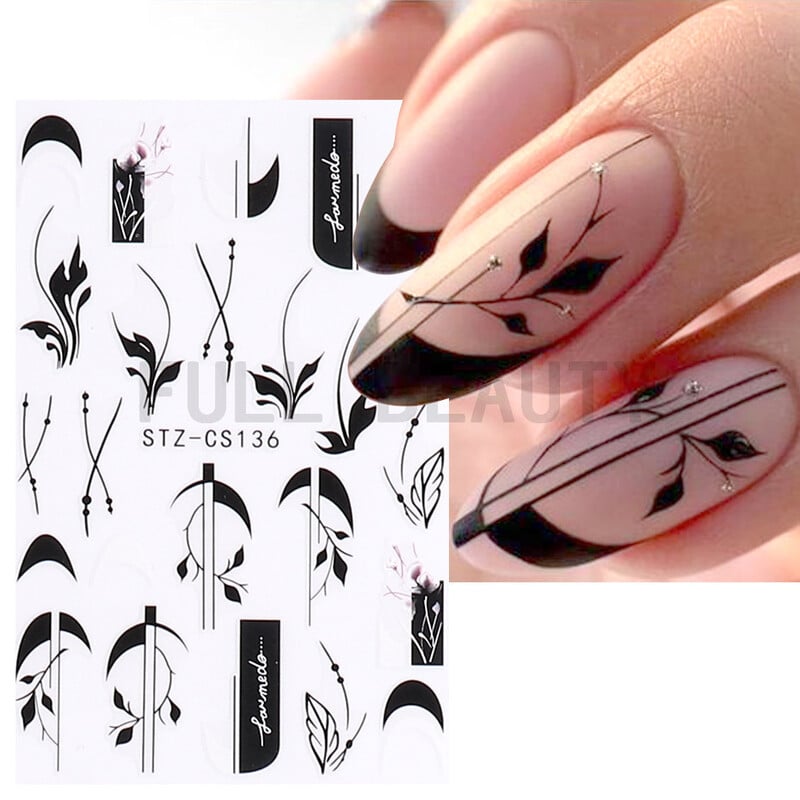 2022-ben újonnan kiadott Nail Art matricák, Internet Celebrity Airbrush French Smile Line Love Pendant ragasztós virágmatrica