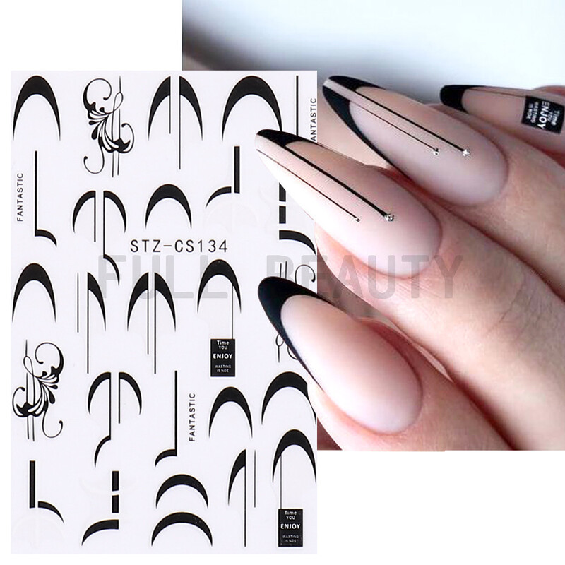 2022. Novoizdane naljepnice za uređenje noktiju Ins Internet Airbrush slavnih francuskih linija osmijeha ljubavni privjesak ljepljiva naljepnica s cvijetom