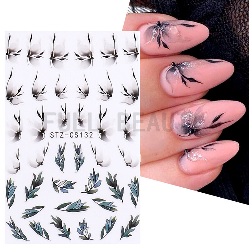 2022. Novoizdane naljepnice za uređenje noktiju Ins Internet Airbrush slavnih francuskih linija osmijeha ljubavni privjesak ljepljiva naljepnica s cvijetom