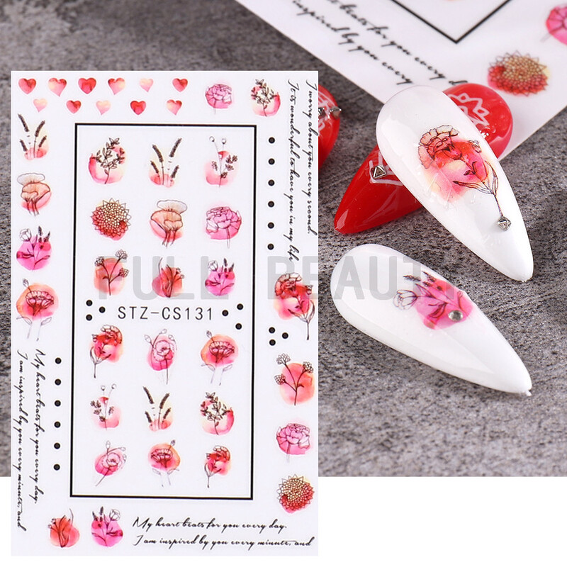 2022. Novoizdane naljepnice za uređenje noktiju Ins Internet Airbrush slavnih francuskih linija osmijeha ljubavni privjesak ljepljiva naljepnica s cvijetom