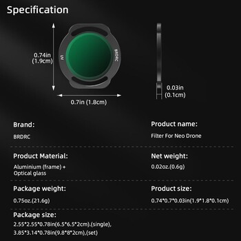 Νέα φίλτρα φακού οπτικού γυαλιού UV ND4 ND8 ND16 ND32 Αξεσουάρ φίλτρου κάμερας CPL Προστατευτικό φακού για DJI Neo