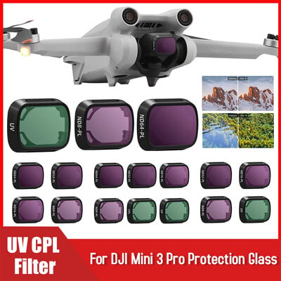 Filtru pentru lentile camerei din aliaj de aluminiu, protecție din sticlă, lentilă de sticlă, filtru de protecție, accesorii pentru dronă de înlocuire pentru DJI Mini 3 Pro