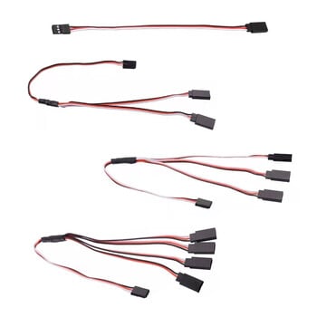 5 τμχ Καλώδιο επέκτασης RC Servo 1 έως 1 / 1 έως 2 / 1 έως 3 / 1 έως 4 Αρσενικό Γυναικείο 15/30 cm Για RC Futaba JR Drone Servo Part DIY