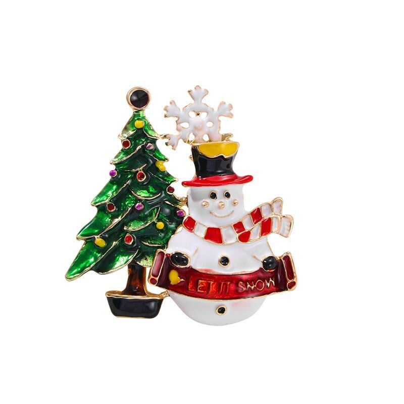 2025. Serija božićnih broševa Slatki snjegovićevi zvončići Modni elegantni odjevni ukrasi Broš za božićno drvce za žene