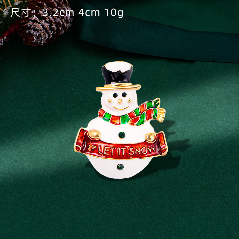 2025. Serija božićnih broševa Slatki snjegovićevi zvončići Modni elegantni odjevni ukrasi Broš za božićno drvce za žene