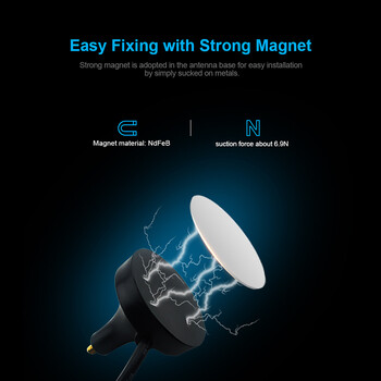 433MHz Μαγνητική κεραία SMA Male 433M Ασύρματη μονάδα LoRa Spread Spectrum WiFi Omnidirectional