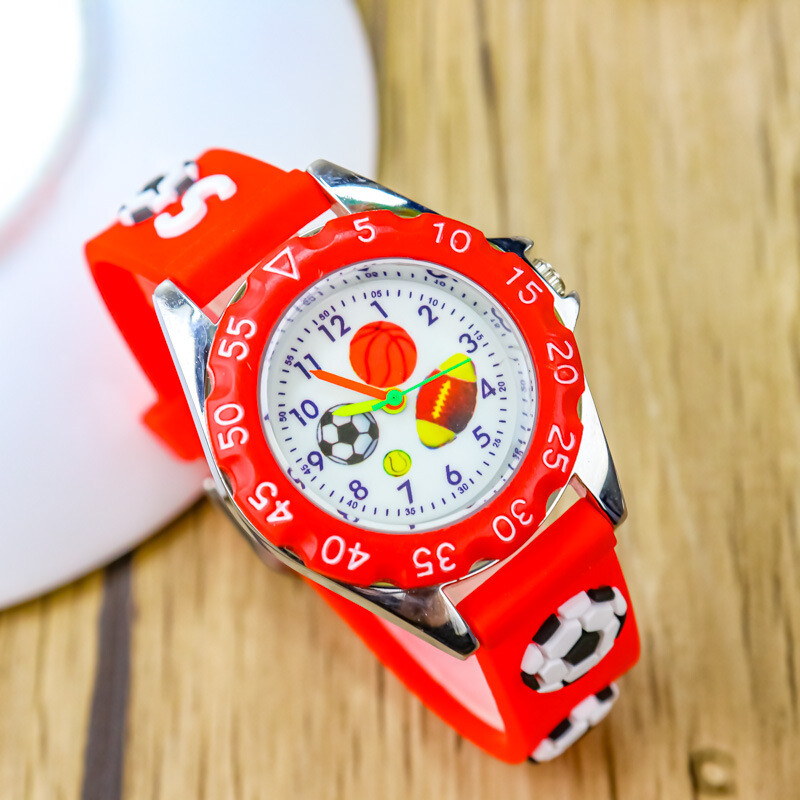 Dječaci Sportovi na otvorenom Nogomet Elektronički sat 3D stil s loptom Dječji tip pokazivača Školsko vrijeme Kvarcni sat Moderni dječji sat