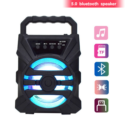 Karaoke bežični Bluetooth zvučnik LED svjetlo Dvostruki zvučnici 500mAh Super Volume Prijenosni vanjski kućni audio Square Dancing