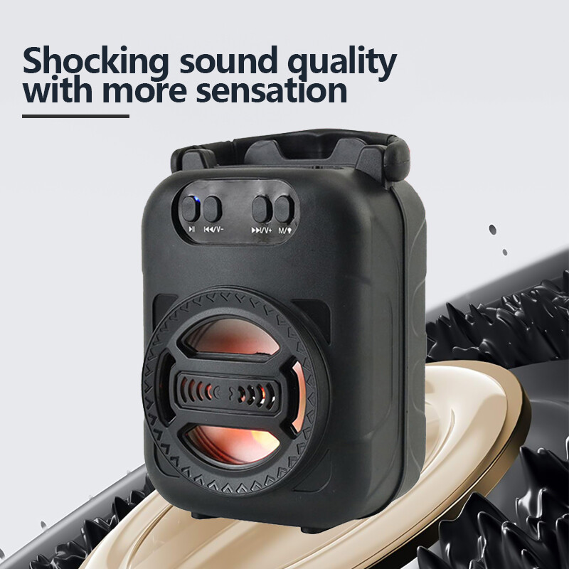 Karaoke bežični Bluetooth zvučnik LED svjetlo Dvostruki zvučnici 500mAh Super Volume Prijenosni vanjski kućni audio Square Dancing