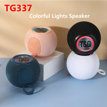 TG337 Bluetooth високоговорител Преносим TWS безжичен мини бас бумбокс LED високоговорител IPX7 Поддръжка на външен музикален плейър BT AUX FM TF