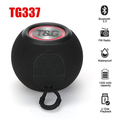 TG337 Bluetooth zvučnik Prijenosni TWS bežični Mini Bass Boombox LED zvučnik IPX7 Outdoor Music Player Podrška BT AUX FM TF