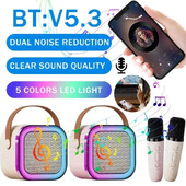 Bežični karaoke zvučnik Bluetooth mikrofon K12 kućni KTV karaoke uređaj RGB svjetlo prijenosni mini Bluetooth zvučnik