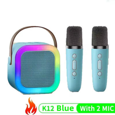Bežični karaoke zvučnik Bluetooth mikrofon K12 kućni KTV karaoke uređaj RGB svjetlo prijenosni mini Bluetooth zvučnik
