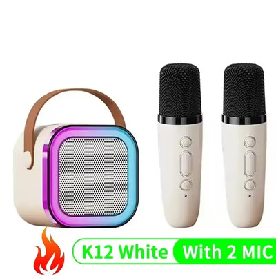 Bežični karaoke zvučnik Bluetooth mikrofon K12 kućni KTV karaoke uređaj RGB svjetlo prijenosni mini Bluetooth zvučnik