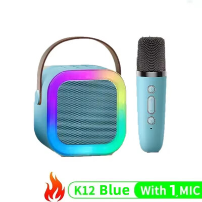 Bežični karaoke zvučnik Bluetooth mikrofon K12 kućni KTV karaoke uređaj RGB svjetlo prijenosni mini Bluetooth zvučnik