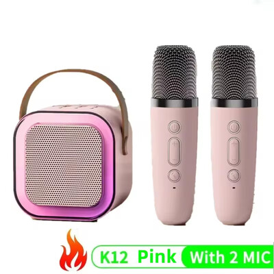 Bežični karaoke zvučnik Bluetooth mikrofon K12 kućni KTV karaoke uređaj RGB svjetlo prijenosni mini Bluetooth zvučnik
