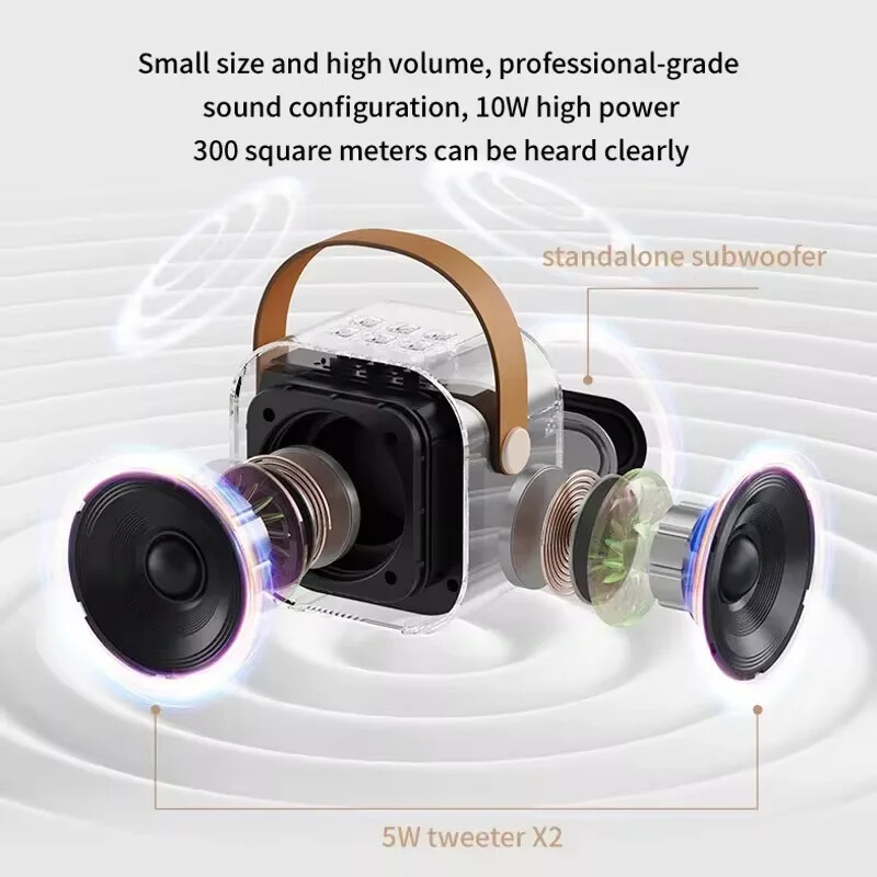 Bežični karaoke zvučnik Bluetooth mikrofon K12 kućni KTV karaoke uređaj RGB svjetlo prijenosni mini Bluetooth zvučnik