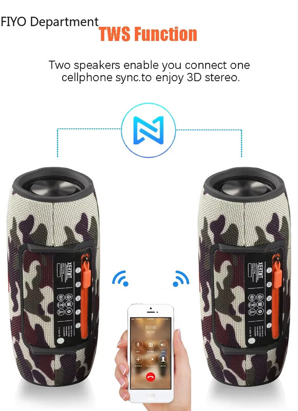 3600mAh 40W TWS Bluetooth zvučnik vodootporan prijenosni PC kolona bas glazbeni player subwoofer boombox s BT AUX TF usb