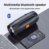 Bluetooth високоговорител 8D мини саундбар двоен високоговорител стерео Tfusb възпроизвеждане FM гласово излъчване преносим субуфер безжичен високоговорител