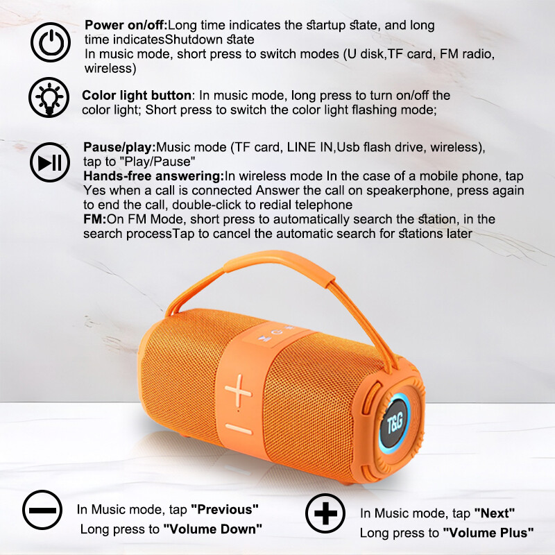 Prijenosni Bluetooth zvučnik TG668, velika snaga/vani/dobrog izgleda/zabava, kompatibilan s USB/AUX/TF/FM
