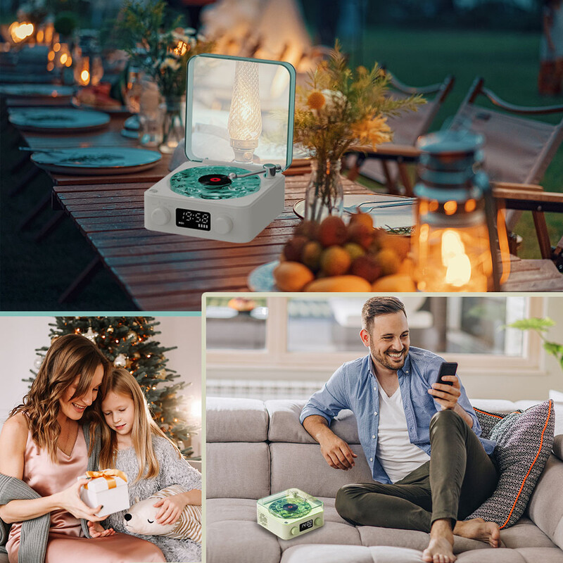 Mini retro Bluetooth zvučnik s bijelim šumom, prijenosni starinski Bluetooth zvučnik za pomoć pri spavanju, subwoofer s podrškom za RGB svjetlo, TF kartica