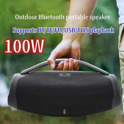 Prijenosni vodootporni 100 W Bluetooth zvučnik velike snage RGB šareno svjetlo bežični subwoofer stereo surround subwoofer boombox