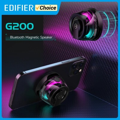 Edifier prijenosni Bluetooth zvučnik HECATE G200 RGB osvjetljenje, magnetski zvučnik BT5.3 Mini Sound Box, 7 sati reprodukcije, držač telefona