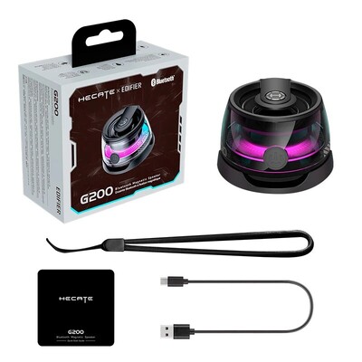 Edifier prijenosni Bluetooth zvučnik HECATE G200 RGB osvjetljenje, magnetski zvučnik BT5.3 Mini Sound Box, 7 sati reprodukcije, držač telefona