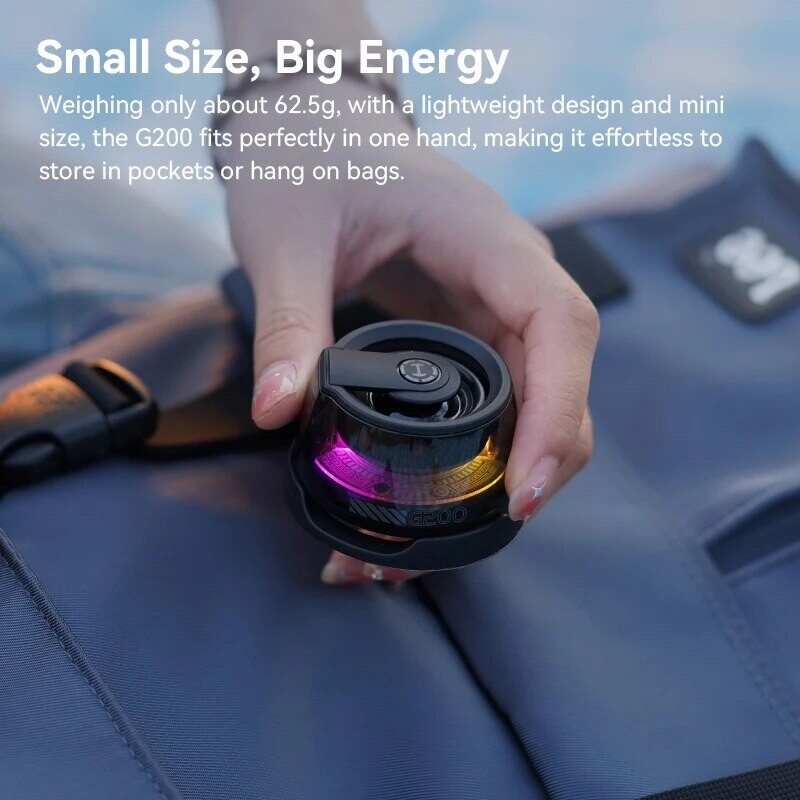 Edifier prijenosni Bluetooth zvučnik HECATE G200 RGB osvjetljenje, magnetski zvučnik BT5.3 Mini Sound Box, 7 sati reprodukcije, držač telefona