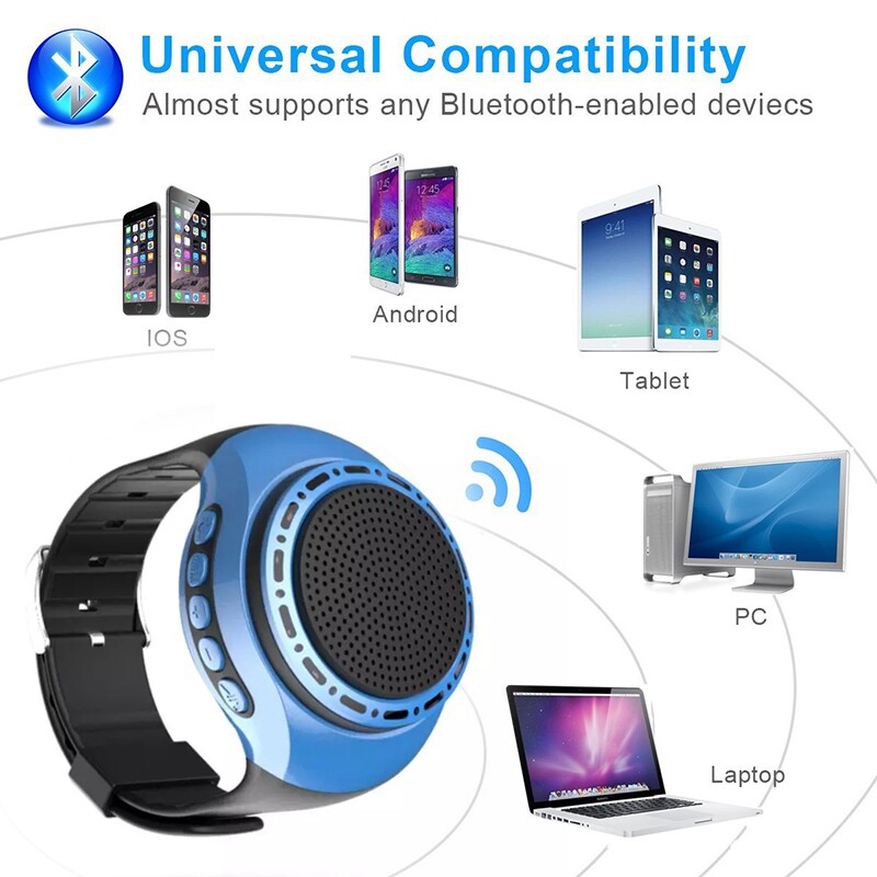 Watch Bluetooth zvučnik s mikrofonom, Sport Run Ride Yoga Music FM radio box, daljinski za pametni telefon Selfie Stick, podrška za TF karticu