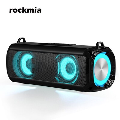 Δημοφιλές Rockmia RGB LED Lights Speaker EBS-045 BT 5.0 Φορητό ασύρματο Bluetooth Music Player Ενσωματωμένο μικρόφωνο Υποστήριξη κάρτας TF