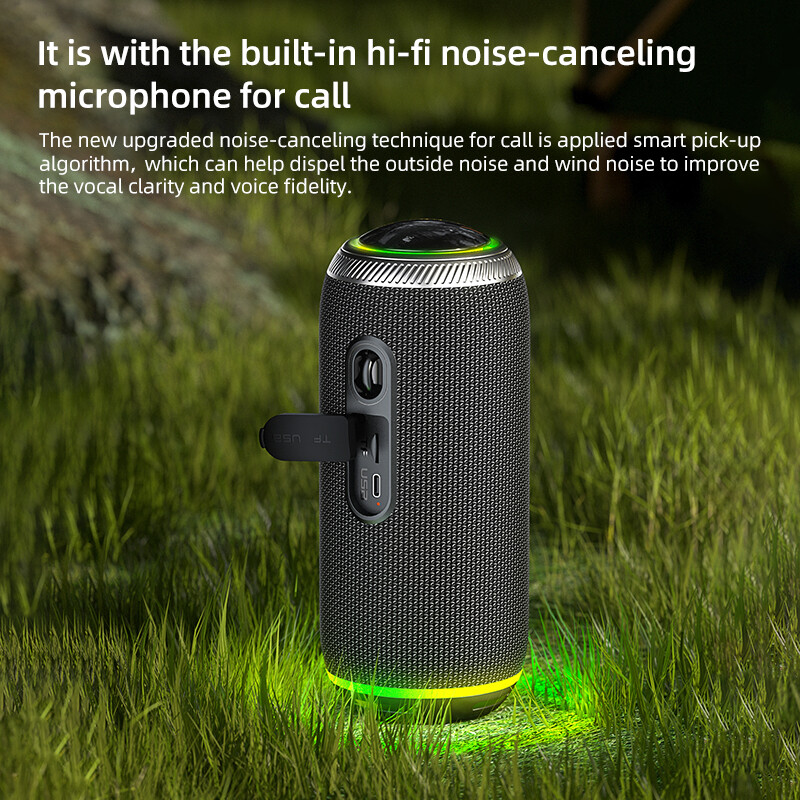 Rockmia EBS-616 Преносим мощен 16w бас високоговорител Bluetooth 5.3 Цветен RGB светъл плат Мрежа Безжичен аудио бумбокс