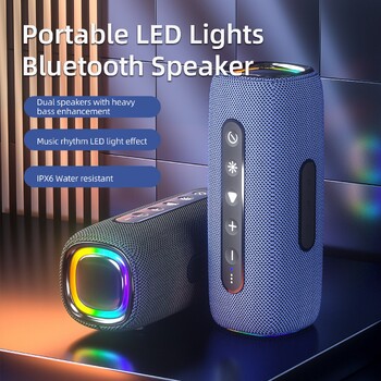 Rockmia 20W ασύρματο ηχείο EBS-608 Πανίσχυρο μπάσο RGB Light Bluetooth 5.3 Μεγάλη διάρκεια αναπαραγωγής Hifi Boombox