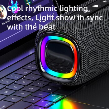 Rockmia 20W ασύρματο ηχείο EBS-608 Πανίσχυρο μπάσο RGB Light Bluetooth 5.3 Μεγάλη διάρκεια αναπαραγωγής Hifi Boombox