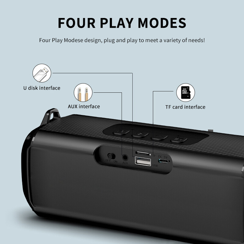 Rockmia RGB zvučnik EBS-045 Choice Prijenosni bežični glazbeni uređaj i naramenice LED Bluetooth 5.0 TF USB-C Aux