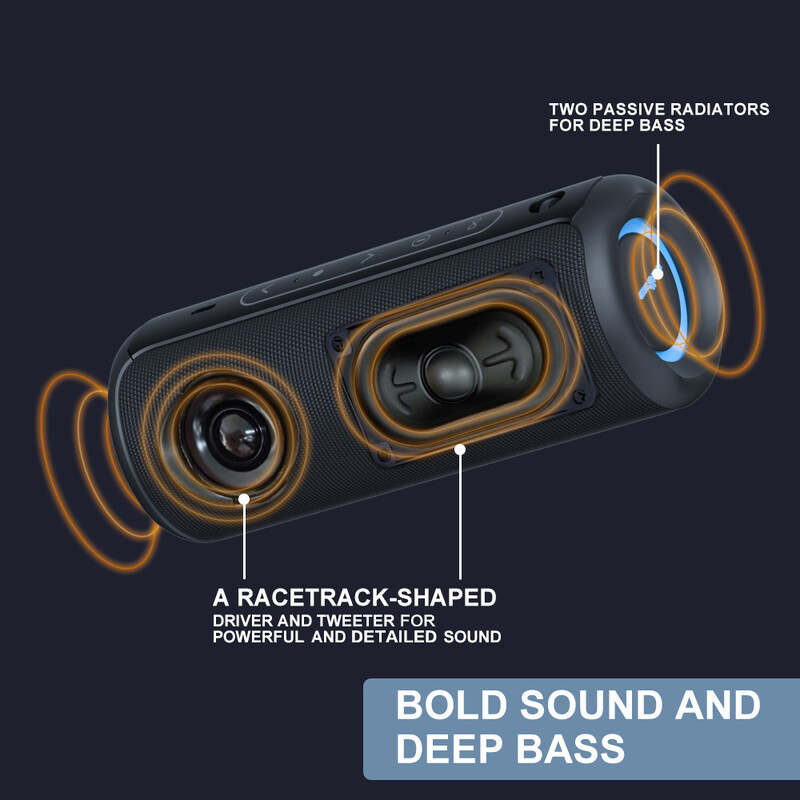 WISETIGER P3 30W vanjski prijenosni Bluetooth zvučnik IPX7 Vodootporna bežična zvučna kutija Bass Boost BT5.3 RGB TWS Povezivost