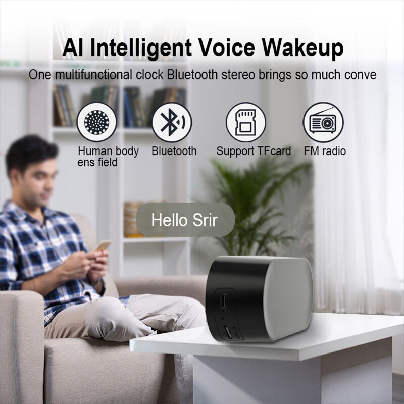 #USB Punjenje Radio Budilica RGB Prijenosni Bluetooth zvučnik FM Veliki Zaslon Mute Mirror Digitalna Spavaća Soba Ured Decktop