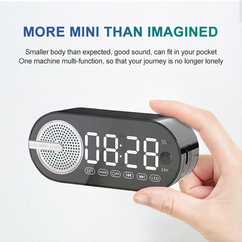 #USB Punjenje Radio Budilica RGB Prijenosni Bluetooth zvučnik FM Veliki Zaslon Mute Mirror Digitalna Spavaća Soba Ured Decktop