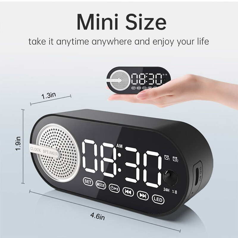 #USB Punjenje Radio Budilica RGB Prijenosni Bluetooth zvučnik FM Veliki Zaslon Mute Mirror Digitalna Spavaća Soba Ured Decktop
