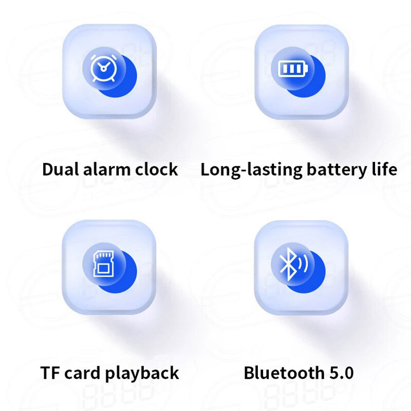 #USB Punjenje Radio Budilica RGB Prijenosni Bluetooth zvučnik FM Veliki Zaslon Mute Mirror Digitalna Spavaća Soba Ured Decktop