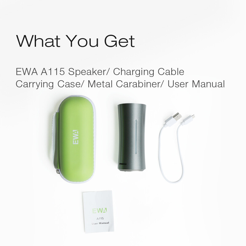 Преносим Bluetooth високоговорител EWA, HIFI стерео бас обградени TWS високоговорители, външни високоговорители Спортна TF карта MP3 плейър 6000mAh