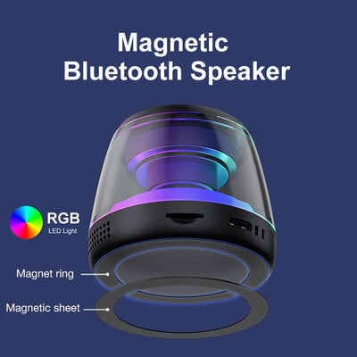 Magnetski Bluetooth zvučnik RGB mini prijenosni zvučnik magnetski držač telefona prsten bežična zvučna kutija Bluetooth zvučnik toranj