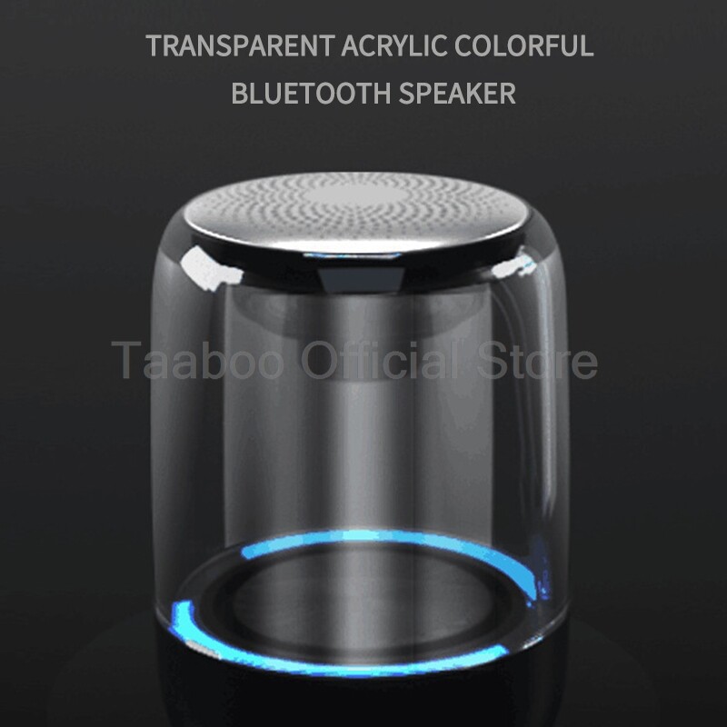 Bežični Bluetooth zvučnik, stolni prijenosni mini subwoofer, staklena školjka, punjiva LED svjetlosna zvučna kutija za unutarnje i vanjske prostore